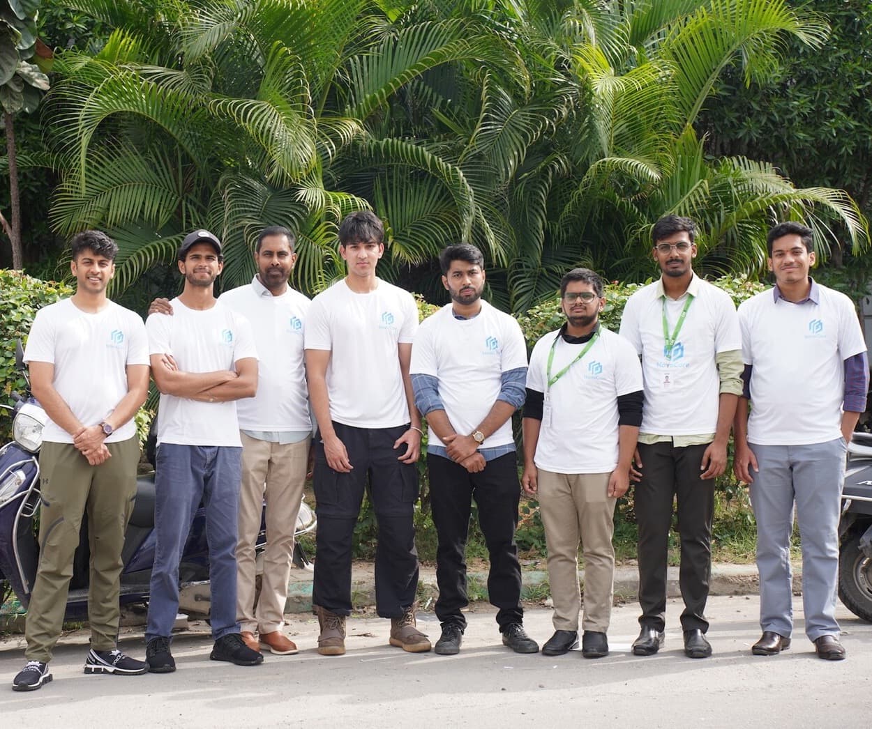 The NovaCore team outside their first data center in Hyderabad